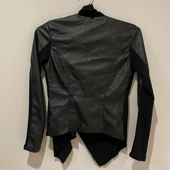 EUC Blank NYC Faux Leather Wrap Jacket Black Sz. XS - Picture 5 of 6